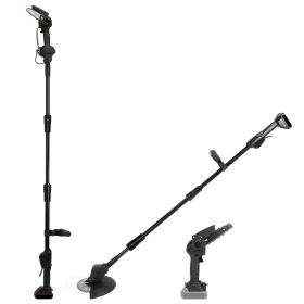 3-in-1 Cordless Electric Pole Saw & Mini Chainsaw & Grass Trimmer Kit with Adjustable Length 2Pcs 21V 1500mAh Batteries 4in/6in Chains Saw Blade 5Pcs