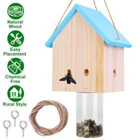 Wood Carpenter Bee Trap Outdoor Natural Pine Wood Outdoor Hanging Wooden Bee Trap For Outside Patio Deck Eave Fence