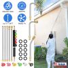 7.54FT Pressure Washer Extension Wand With 1/4" Quick Connect 4000 PSI Pressure 3 Curved Wands 6 Spray Nozzles For Deck Roof Yard Window Wall Fence Cl