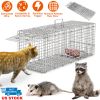 Humane Cat Trap Cage Catch Release Live Animal Rodent Cage Collapsible Galvanized Wire for Raccoons Beavers Groundhogs Foxes Armadillos