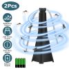 2 Pack Portable Reflective Fly Repellent Fan Rechargeable Battery Powered Table Food Fly Trap with Pattern Soft-Stop Blade Hanging Hook Indoor Outdoor