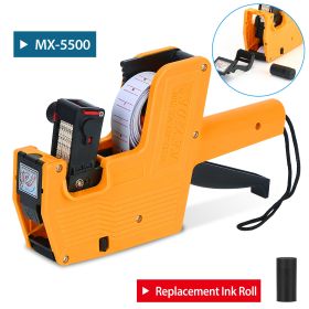 8 Digits Price Numerical Tag Gun Price Label Marker Tagger MX-5500 w/ Sticker Labels Refill Ink for Office Supermarket Retail Shop Grocery Store