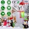 5.9FT Christmas Inflatable Outdoor Decoration Polar Bear Gift Box Penguin Blow Up Yard Decoration with LED Light Built-in Air Blower for Winter Holida