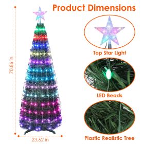 5.9FT 234Pcs LED Lights Collapsible Christmas Tree Light with Remote App Control IP65 Waterproof Customized Multi-Color Mode Timer Setting Work with A