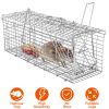 Foldable Rat Trap Cage Humane Live Rodent Trap Cage Galvanized Iron Mice Mouse Control Bait Catch with Detachable L Shaped Rod