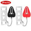 2Pcs Portable Travel Door Lock Home Hotel Apartment Security Lock Anti Theft Security Tool Door Safety Latch Lock