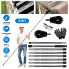 11.5FT Gutter Cleaning Brush With Telescoping Handle Rain Gutter Cleaner Extendable Gutter Cleaning Tool From The Ground with 2 Angled Brushes Anti-sl