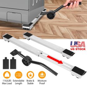 Furniture Dolly Mobile Roller Extendable Appliance Furniture Rolling Base Stand with Brake Pry For Washing Machine Fridge Dryer Cabinet 1102LBS Max Lo