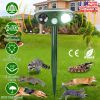 Solar Ultrasonic Animal Repeller PIR Sensor Animal Repellent Chaser with Flashing Light IPX4 Waterproof for Chasing Deer Raccoon Squirrel Rat Skunk Ra