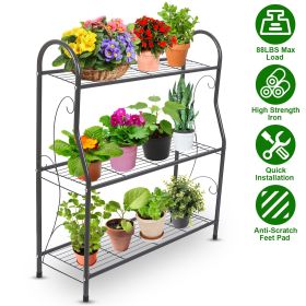 3 Tier Plant Stand Shelf Flower Pot Holder Display Rack 88LBS Utility Storage Organizer