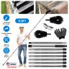 11.5FT Gutter Cleaning Brush With Telescoping Handle Rain Gutter Cleaner Extendable Gutter Cleaning Tool From The Ground with 2 Angled Brushes Anti-sl