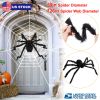 Halloween Decorations Spider Outdoor 59inch Halloween Spider with 126 inch Tarantula Mega Spider Web Hairy Poseable Scary Spider Outdoor Yard Creepy D