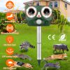 Ultrasonic Animal Repeller Solar Powered Animal Repellent Motion Sensor Animal Chaser IP55 Waterproof for Farm Garden Yard to Drive Deer Raccoon Squir