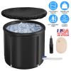 97Gal Large Size Ice BathTub with Cover for Adults Athletes Recovery Cold Water Therapy Outdoor Portable Cold Plunge Tub 660LBS Load Capacity 33.46x29
