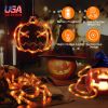 3 Pack Halloween Window Light Spider Witch Hat Pumpkin with Orange Light Hanging Halloween Decoration Light with Suction Cup Hanging Holes