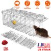 Foldable Rat Trap Cage Humane Live Rodent Trap Cage Galvanized Iron Mice Mouse Control Bait Catch with Detachable L Shaped Rod