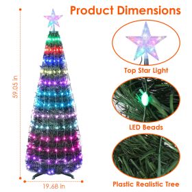 4.9FT 166Pcs LED Lights Collapsible Christmas Tree Light with Remote App Control IP65 Waterproof Customized Multi-Color Mode Timer Setting Work with A
