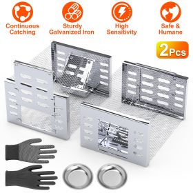 2Pcs Humane Rat Trap Catch and Release Live Mouse Cage Traps with Automatic Continuous Cycle Trapping for Chipmunk Rodent Mouse Small Animals