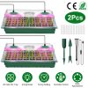 2Pcs 40 Cells Seed Starter Tray Plant Grow Light with 4 Adjustable Brightness Automatic Timing Setting Humidity Dome Plant Germination Garden