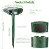 Solar Ultrasonic Animal Repeller PIR Motion Sensor Animal Repellent Chaser IPX4 Waterproof for Farm Garden Yard to Drive Raccoon Squirrel Rat Skunk Ra