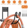 2Pack Heavy Duty Garden Hose Holder Stainless Steel Hose Hook Metal Hose Rack Reel Organizer for Water Hose Extension Cords