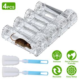 4Pcs Humane Live Mouse Trap Reusable Rat Rodent Trap Catch Release Cage Safe for Family Children Pets Easy Setup