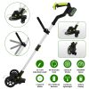 21V Electric Weed Edger Cordless String Trimmer Grass Mower Eater Bush Cutter with 16800RPM 2x 3000mAh Batteries 3.6-4.6FT Length 90° Rotatable Angle