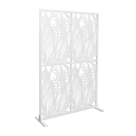 Metal Privacy Screens W3.8Ft X H6Ft Outdoor and Indoor Divider with Free Standing Decorative Privacy Screen for Balcony Patio Garden Room Divider