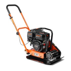 VEVOR Plate Compactor; 6.5 HP 196CC Gas Engine 5; 600 VPM; 4; 200 lbs Force Vibratory Compaction Tamper with 22.1 x 15.9 in Plate for Walkways; P