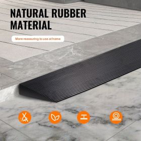 1.6" Rise Cuttable Threshold Ramp for Sweeping Robot, 35.4" Wide Natural Rubber Wheelchair Ramp
