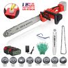 16Inch Electric Cordless Chainsaw With 2Pcs 21V 3.0Ah Battery and Charger Brushless Battery Operated Handheld Chainsaw With Auto Oiler Safety Switch f