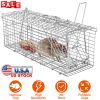 Foldable Rat Trap Cage Humane Live Rodent Trap Cage Galvanized Iron Mice Mouse Control Bait Catch with Detachable L Shaped Rod