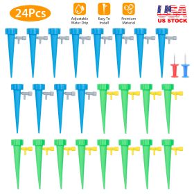 24Pcs Plant Watering Spikes Self Watering Devices Automatic Plant Waterer with Slow Release Control Valve For Outdoor Indoor Plant