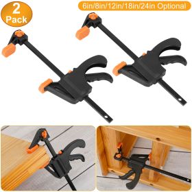 2Pcs Wood Working Bar F Clamp Grip Quick Grip Ratchet Release Squeeze Clamps For Carpentry DIY Woodwork (Option: 8in)