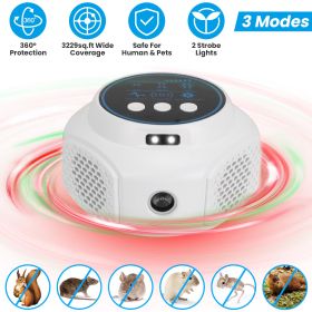 360° Ultrasonic Mice Repellent Indoor Rodent Repeller Rat Squirrel Rodent Chaser with 3 Modes 2 Strobe Lights for Kitchen Warehouse (Option: White)