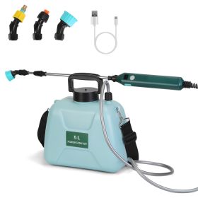 5L/1.32Gallon Battery Operated Water Sprayer Portable Garden Sprayer Electric Sprayer with Rechargeable Handle Telescopic Wand 3 Spray Nozzles Shoulde (Option: Blue)