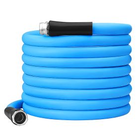 25FT/50FT 5/8" Non-Expanding Flexible Garden Hose Heavy Duty PVC Water Hose Leak-Resistant Kink-Free All-weather Burst 500PSI (Option: 50FT)