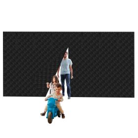 16*7FT Magnetic Thermal Insulated Garage Door Curtain for Winter Two-Car Garage Screen with Magnetic Closure 8 Roll Up Buckle Straps for Two Cars Weat (Option: 16_7FT_Black)