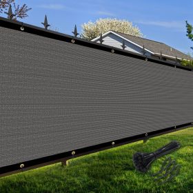 Artpuch Privacy Fence Screen Dark Grey Customized Outdoor Mesh Panels for Backyard, Balcony,Patio,Construction Site with Zip Ties (Color: DARK GREY, size: 3x50 ft)