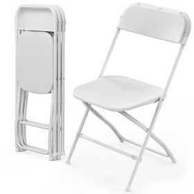 6PCS Plastic Outdoor Folding Chair with 330 lbs Weight Capacity Comfortable Activity Chair - Lightweight Folding Chair for Indoor and Outdoor Din (Color: White)