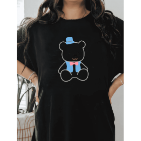 Casual Women's Cotton T-Shirt with Bow Detail - Trendy and Comfortable for Every Season (Style: 56)
