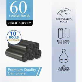 Black Heavy duty 30 gallon, black trash bag, 33 "x40", 60/120 count - durable, commercial grade trash liner for cleaning services and bulk suppli (quantity: 60PCS)