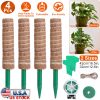 4Pcs Coco Coir Extendable Moss Pole for Climbing Plants Plant Support with 10 Labels 6.6Feet Jute Rope 6.6 Feet Fasten Strap 65.6 Feet Twist Tie Indoo